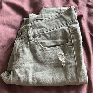 RSQ Military Green Ankle Ripped Jeans